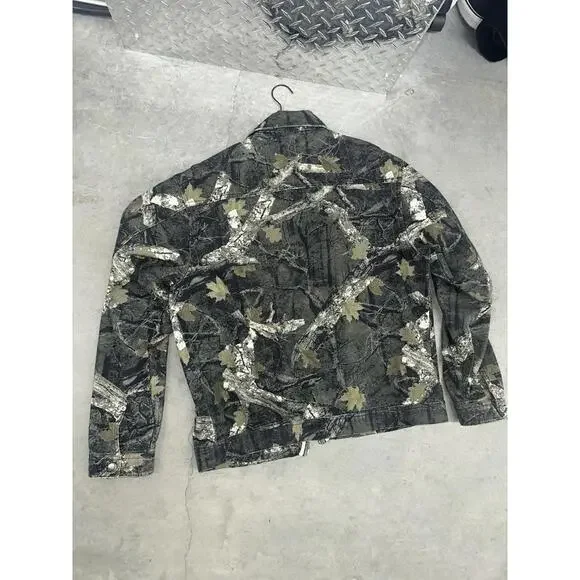 Camo Printed Work Jacket, Cotton Canvas, Men’s L, Carpenter Style Hardware - Picture 4 of 4